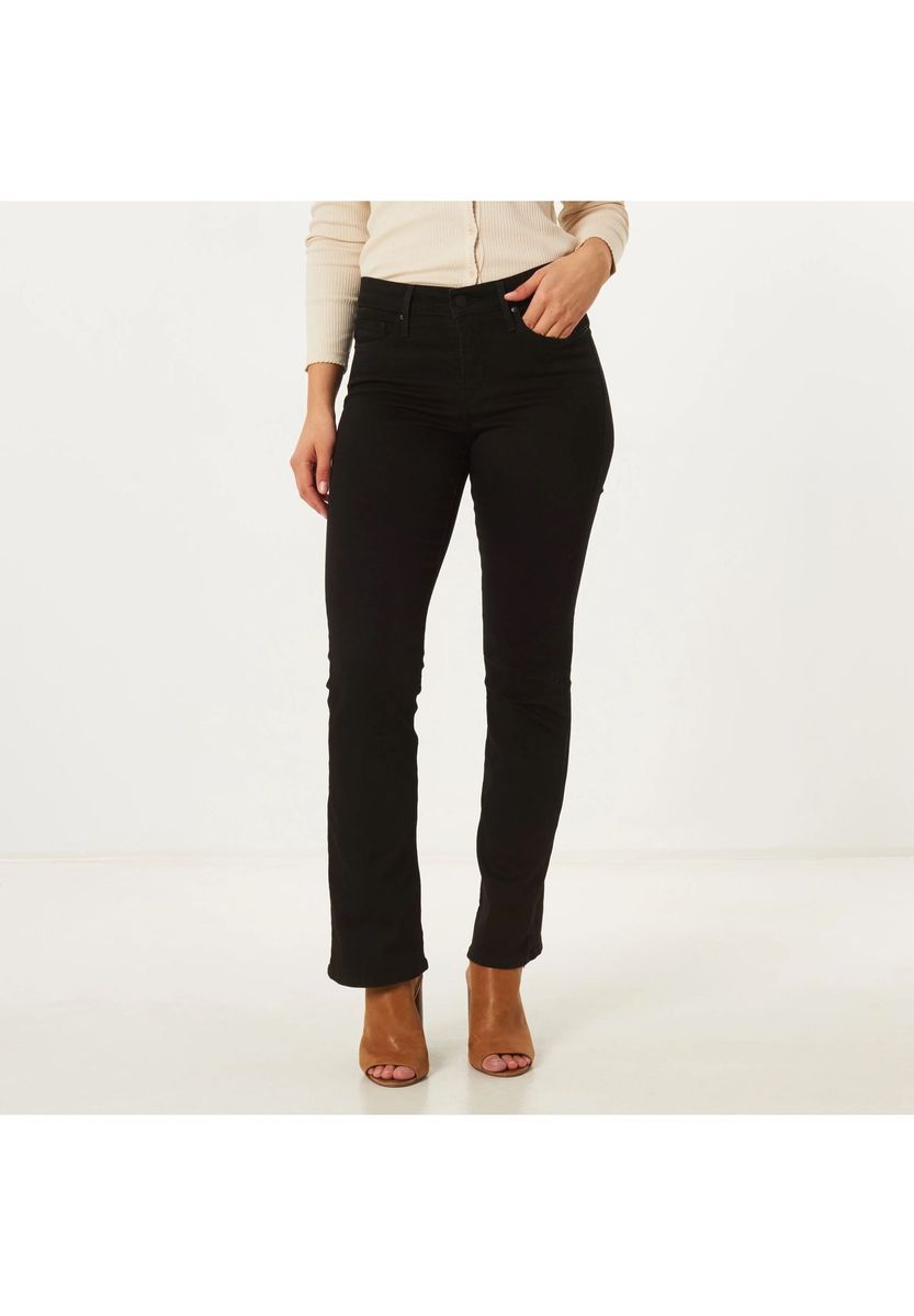 Straight-Fit-Jeans mit mittlerer Bundhöhe