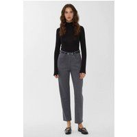 Hochtaillierte Lederhose mit geradem Bein