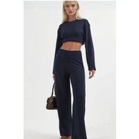 Hochtaillierte Hose mit geradem Bein