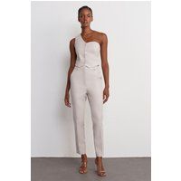Hochtaillierte Slim-Fit Crepe-Hose