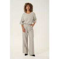 Weite Nadelstreifenhose mit hohem Bund