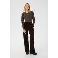 Weite Cordhose mit hohem Bund