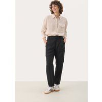 Taperte Leinenhose mit Komfortbund