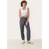 Lockere Tapered Leinen-Jogginghose