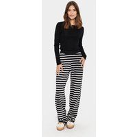 Gestreifte Strickhose mit geradem Bein