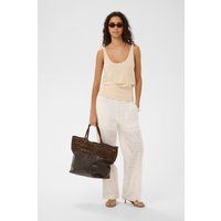 Weit geschnittene Hose mit Gitter-Lochmuster