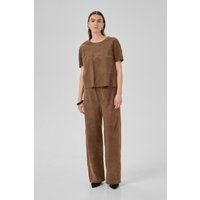 Wildlederhose mit weitem Bein