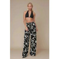 Weite Hose mit abstraktem Print