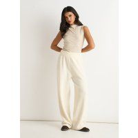 Bequeme Strickhose mit weitem Bein