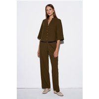 Weit geschnittene Crepe-Hose mit Gummizug