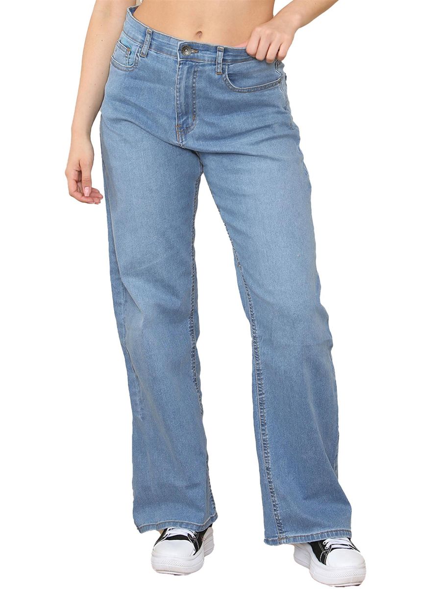 Weite Denim-Jeans mit hohem Bund