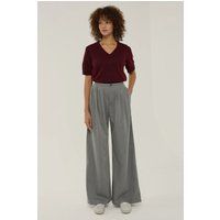 Plissierte Weite Hose mit Hoher Taille
