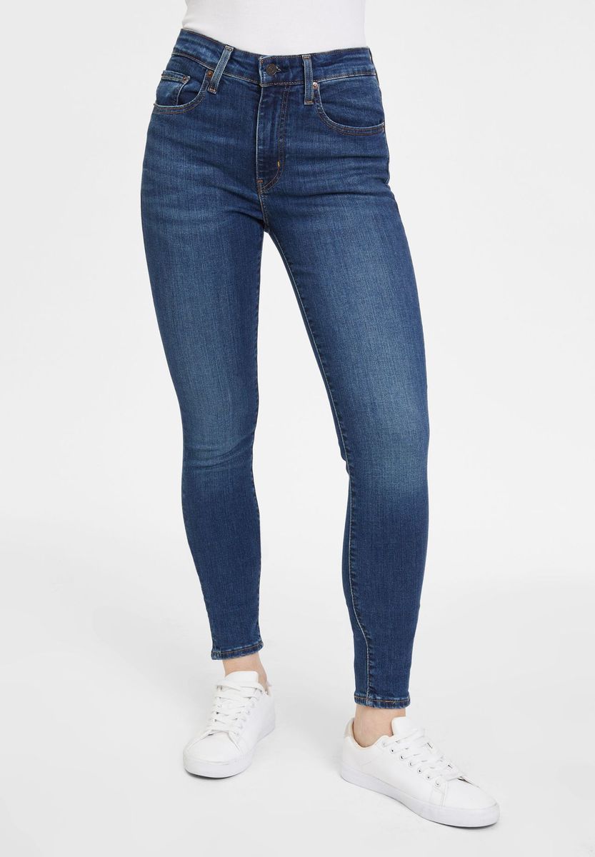 High-Waist Skinny-Jeans aus Denim