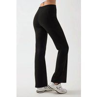 Hochtaillierte Crepe-Hose mit weitem Bein