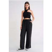 Plissierte High-Waist Palazzo-Hose