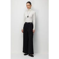 Hochtaillierte Weitbein-Hose aus Krepp