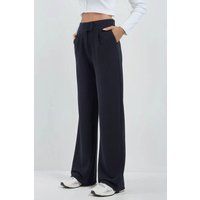 Hochtaillierte Crepe-Palazzo-Hose