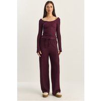 Weite Crepe-Hose mit hohem Bund