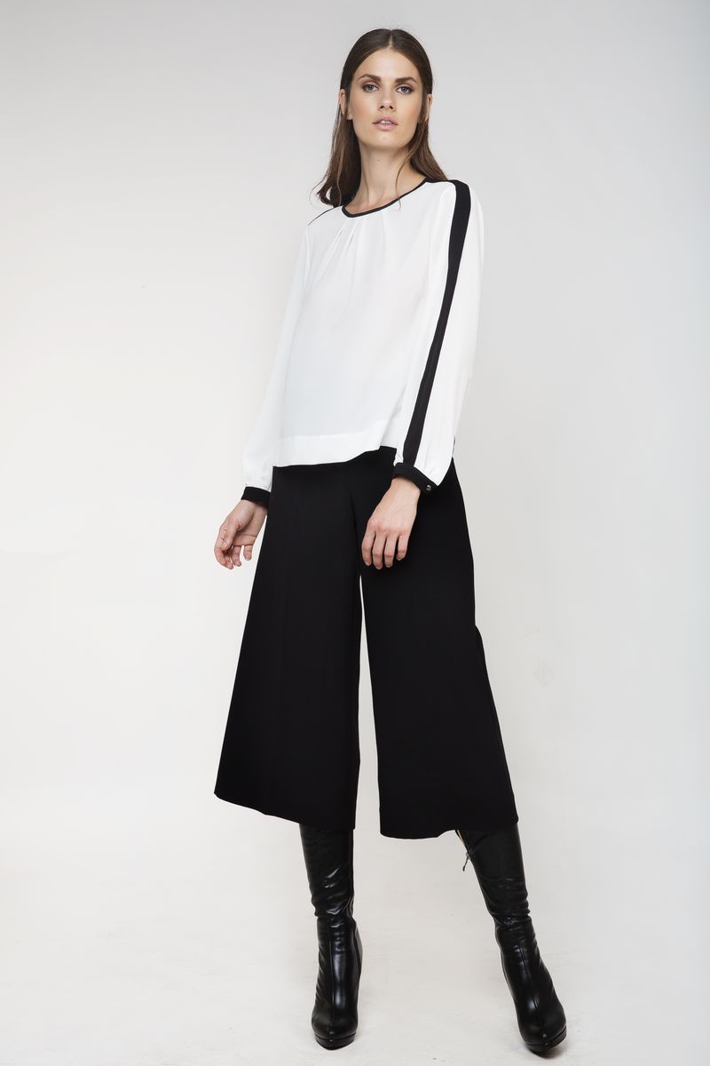 Hoch taillierte Culotte aus Krepp