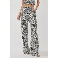 Weite Hose mit Zebrastreifen-Muster