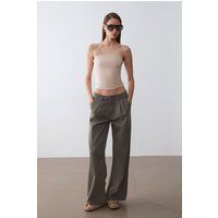 Weitbeinige Plissierte Crepe-Hose