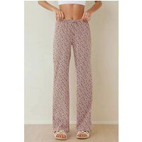 Gemusterte Relaxed-Hose mit weitem Bein