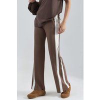 Hochbund-Weitbein-Hose mit Kontraststreifen