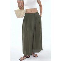 Weite High-Waist-Hose mit Bundfalten