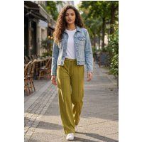 Texturierte Weite Palazzo-Hose