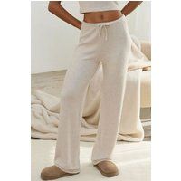 Strukturierte weite Hose mit Kordelzug