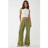 Gestreifte Relax-Hose mit weitem Bein