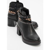 Markante Blockabsatz-Stiefel mit Schnalle und Kette