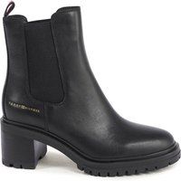 Chelsea-Boots aus Glattleder mit Blockabsatz
