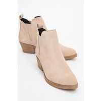 Suede Chelsea-Boots mit Blockabsatz