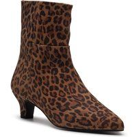 Leopardenmuster Stiefeletten mit Pfennigabsatz