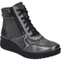 Stiefeletten mit Metall-Optik und Schnürung