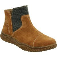 Suede-Stiefeletten mit Strickbesatz