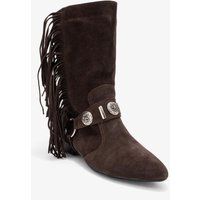 Western-Stiefel aus Wildleder mit Fransen