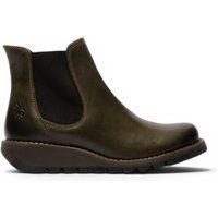 Leder-Chelsea-Boots mit Keilsohle