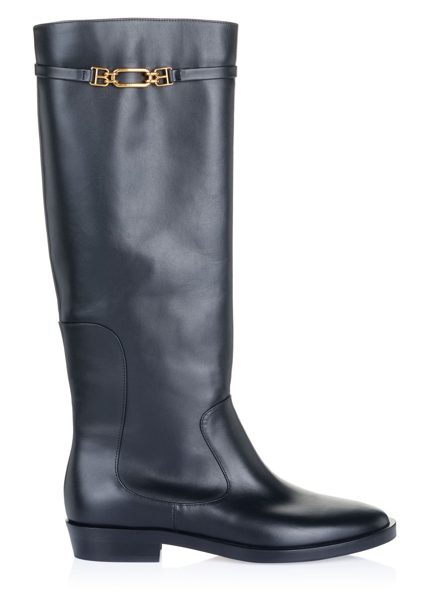 Elegante Kniehohe Lederreitstiefel