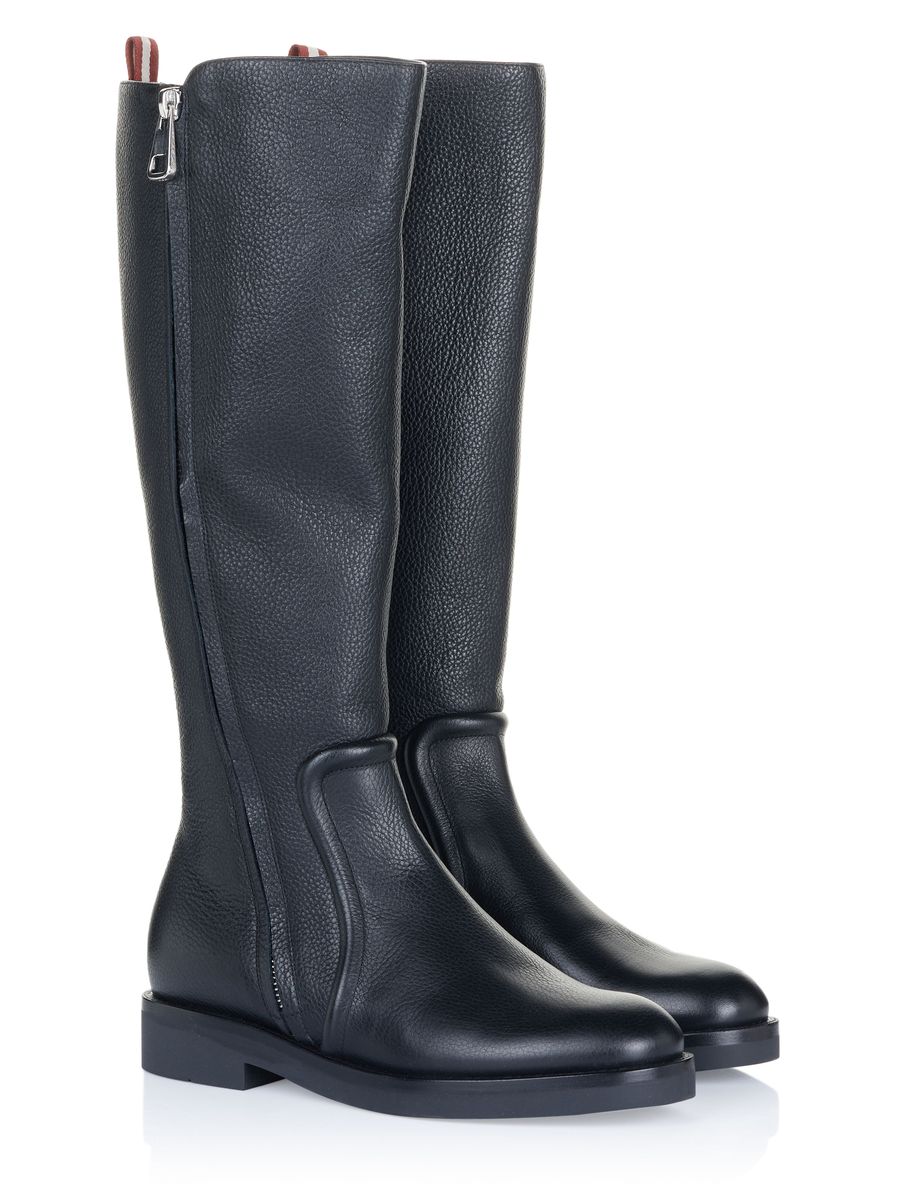 Hohe Reitstiefel aus genarbtem Leder