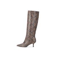 Kniehohe Stiefel mit Schlangenmuster