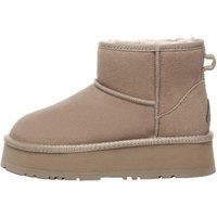 Klassische Mini-Wildlederstiefel mit Plateau