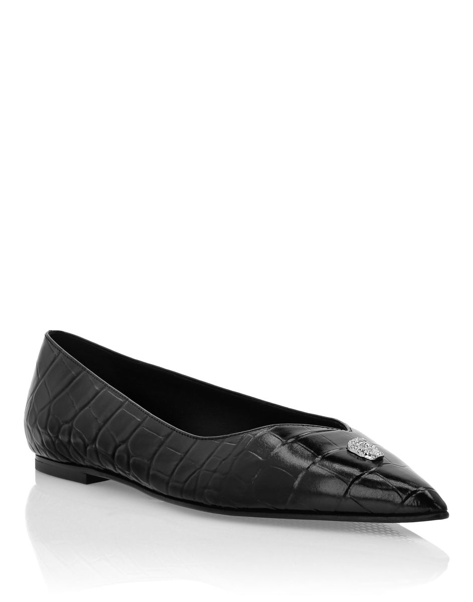 Spitze Ballerinas in Krokodil-Optik