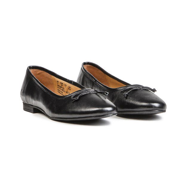 Klassische Leder-Ballerinas mit Schleife