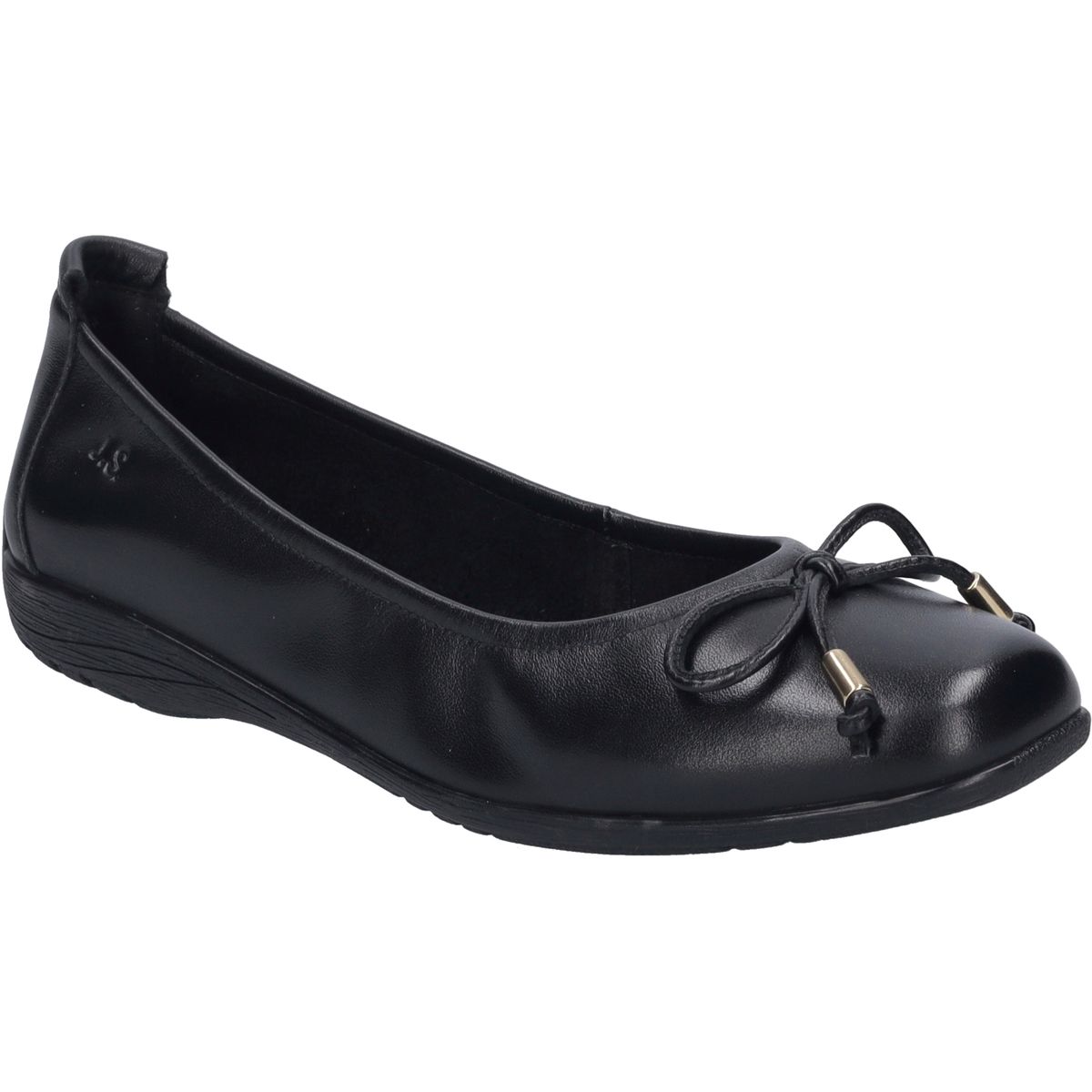 Klassische Leder-Ballerinas mit Schleife