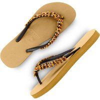 Handgefertigte Flip-Flops mit Steinbesatz