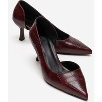 Spitze D'Orsay-Pumps mit Kroko-Prägung