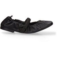 Geraffte Mary Jane Ballerinas aus Leder
