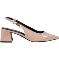 Glänzende Slingback-Pumps mit spitzer Kappe